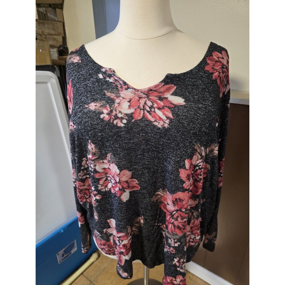 Maurices 24/7 Lightweight Sweater  Long Sleeve Floral Women’s Plus Size 3x